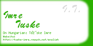 imre tuske business card